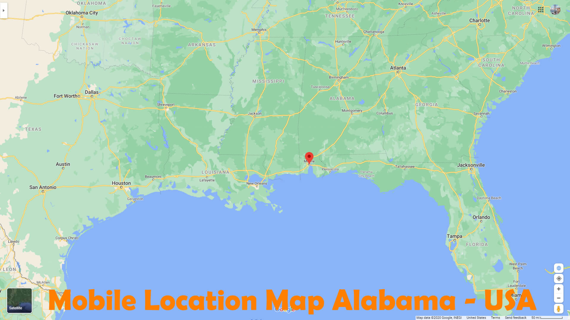 Mobile Location Map Alabama   USA